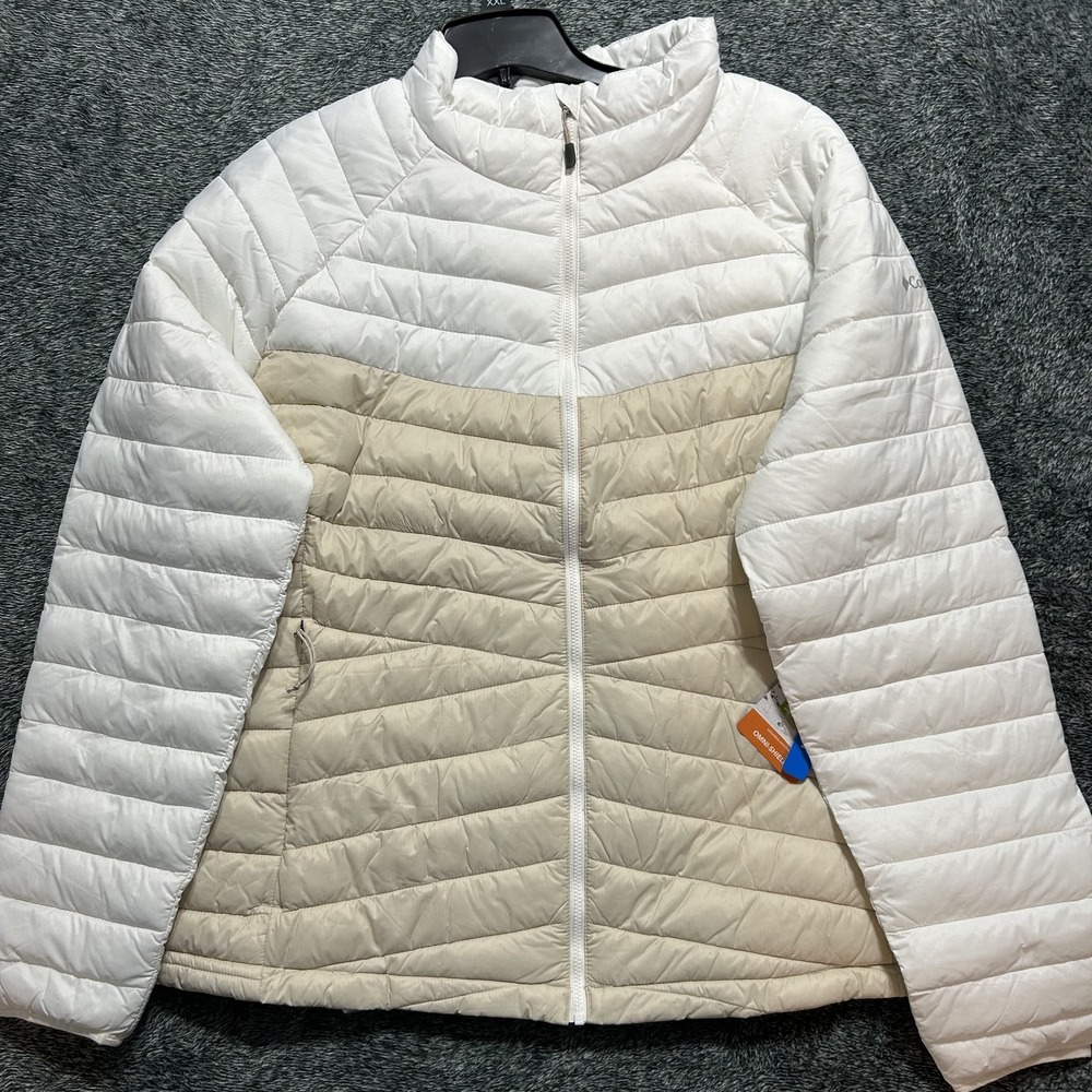 Columbia Womens Size 2XL Beige Long Sleeve Powder Pass Puffer Jacket